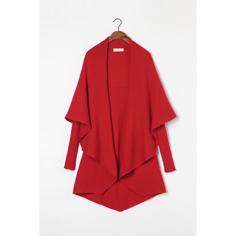 Pure Cashmere Sweater Women Cardigan Red Natural Fabric Soft Warm High Quality Free Shipping